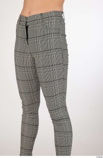 Olivia Sparkle casual dressed grey checkered trousers thigh 0002.jpg